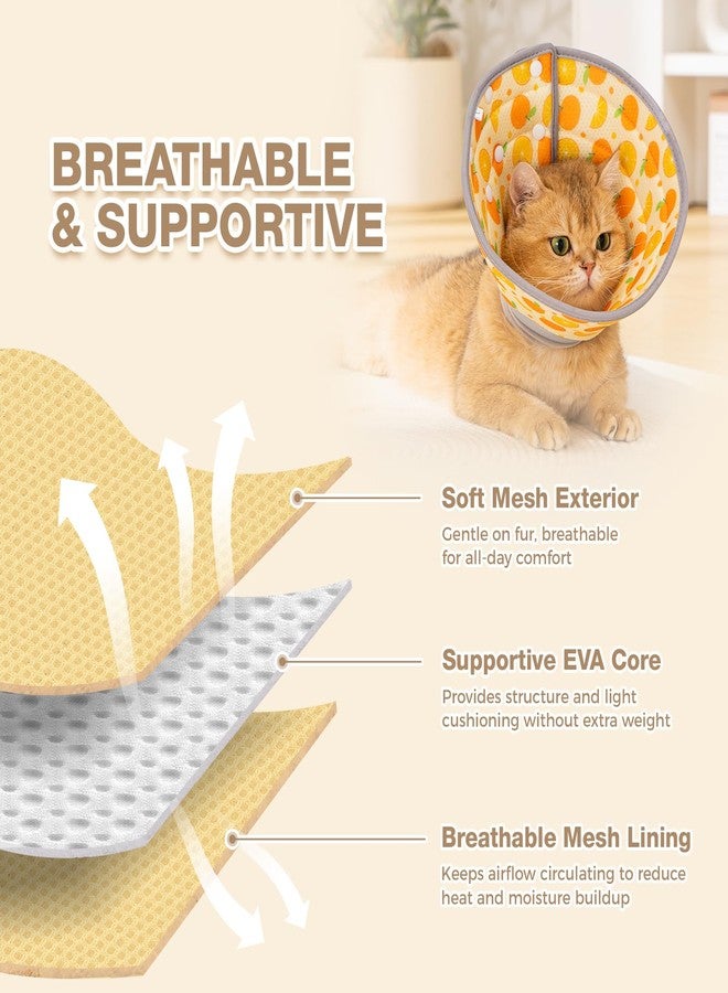 Avont Cat Cone Collar Soft to Stop Licking, Adjustable Foldable Lightweight Kitten Recovery Collar After Surgery for Small Dogs, Elizabeth Cone of Shame Alternative -Orange(S) - Image 4